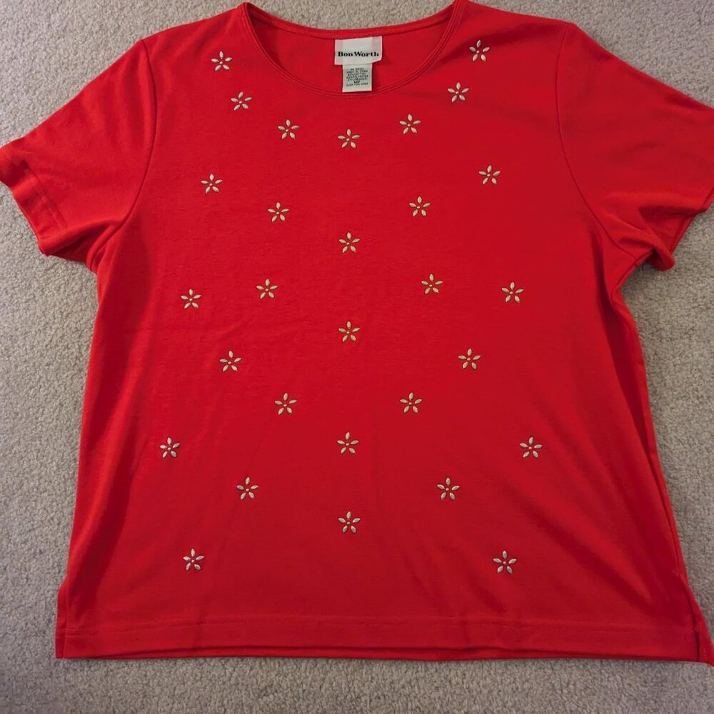 Excellent condition, BonWorth Ladies Red Top, Size MP